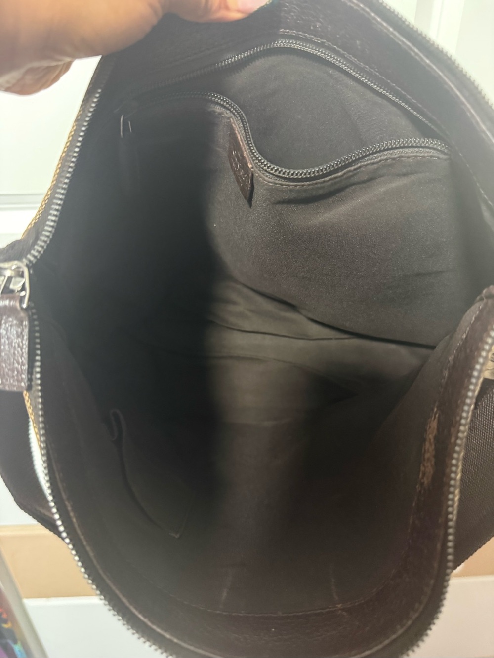 Gucci Beige and Dark Brown GG Monogram Crossbody - Picture 6 of 11